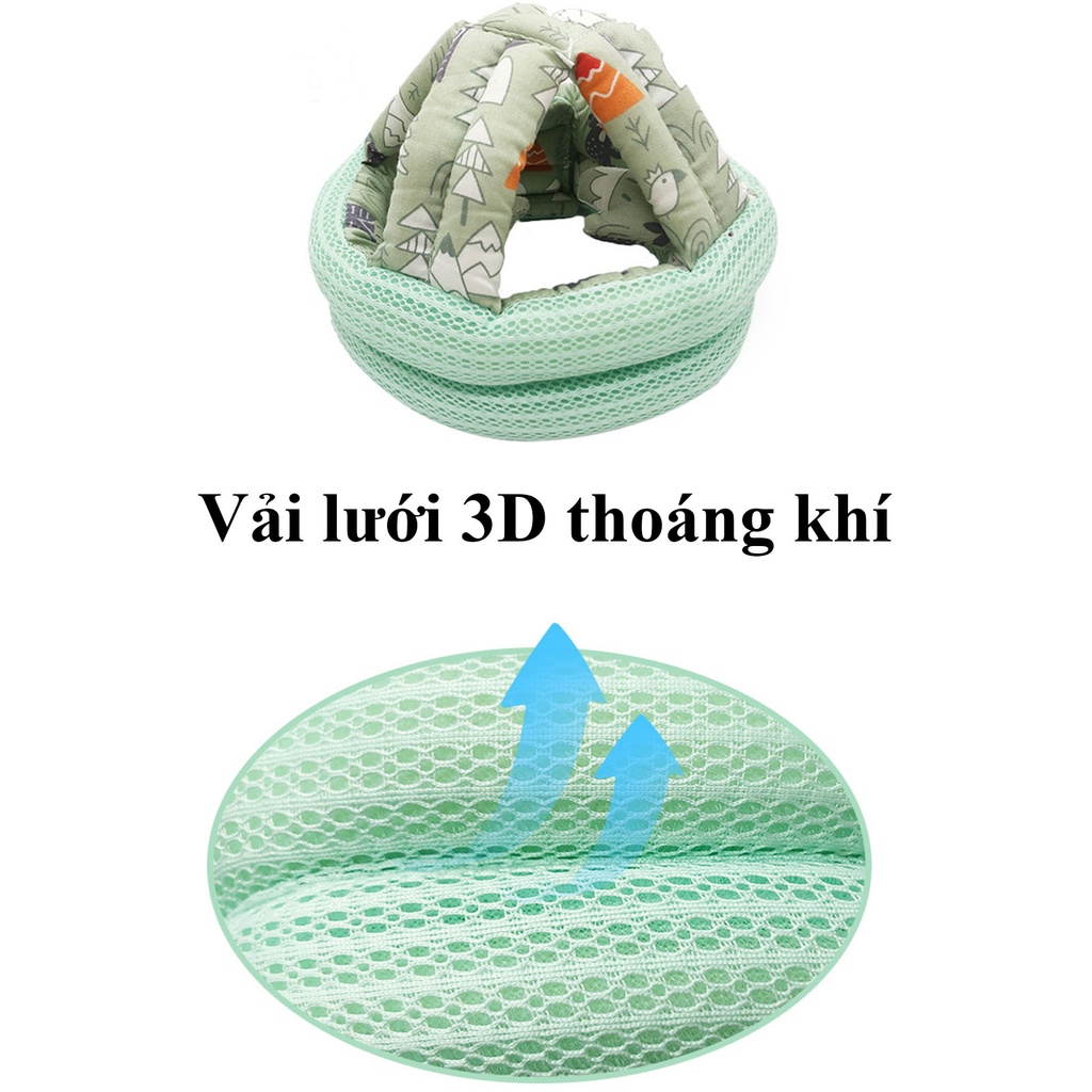 ⭐Mẫu có 2 tai⭐Mũ bảo hiểm cho bé tập bò,tập đi,siêu nhẹ,siêu thoáng,điều chỉnh theo kích thước vòng đầu,Từ 6-36 tháng