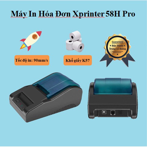 Máy in hóa đơn Xprinter 58H Pro in khổ giấy K57 (Kết nối USB)