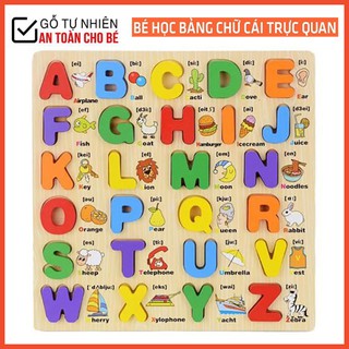 Bảng Học Chữ Cái Nổi Song Ngữ Bằng Gỗ Giúp Bé Học Tiếng Anh