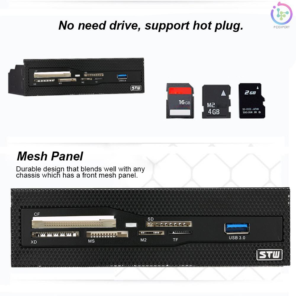 Đầu Đọc Thẻ Nhớ Đa Năng Stw 5.25 Usb 3.0 Hỗ Trợ Cf Xd Ms M2 Tf