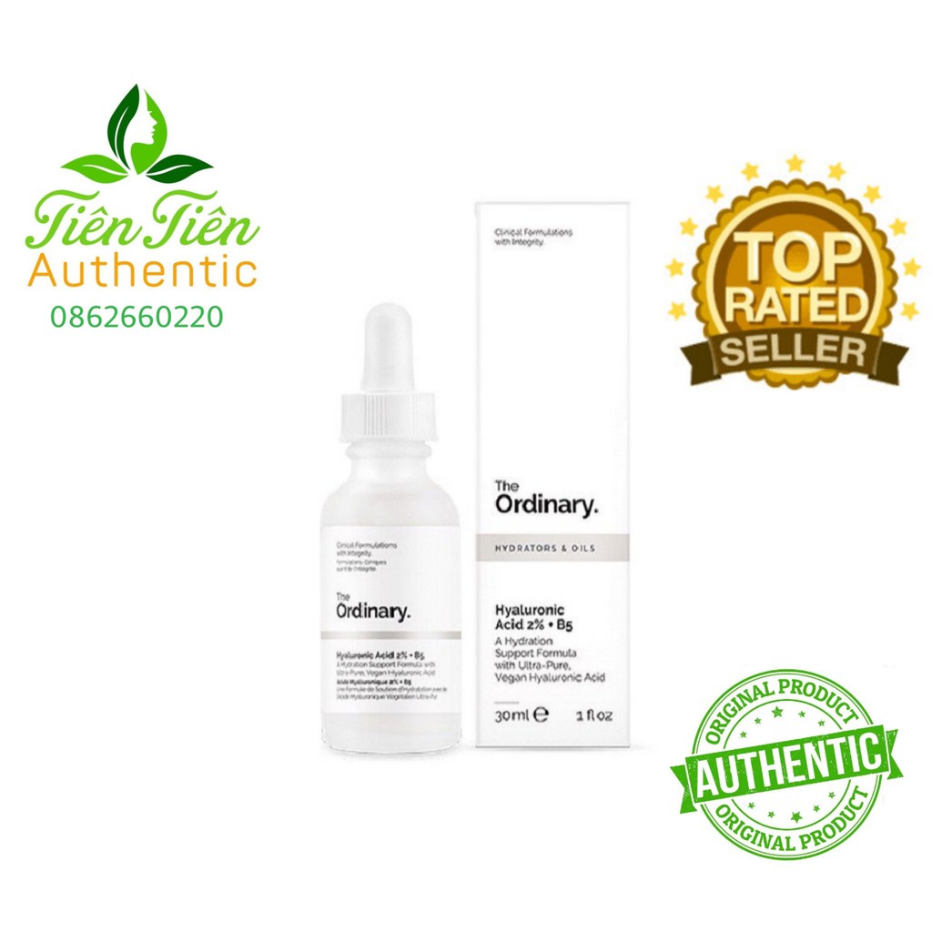 TINH CHẤT CẤP NƯỚC VÀ PHỤC HỒI DA - THE ORDINARY HYALURONIC ACID 2% + B5 30ML
