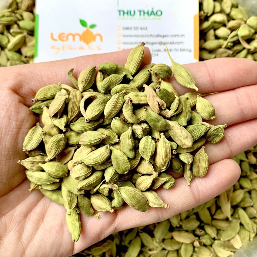 1Kg Bạch đậu khấu hạt bưởi xanh Ấn Độ - Green Cardamom - Mùi vị thơm cay ngọt đặc trưng