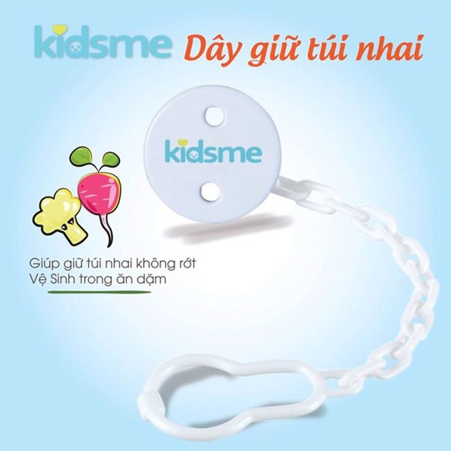 Dây Giữ Túi Nhai Và Ti Ngậm Tập Ăn Dặm Logo Kidsme Pacifier Holder Từ Anh Quốc Cho Bé Trên 4 Tháng Tuổi