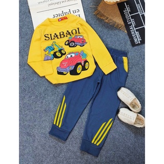 Bộ tay dài quần dài Thun Cotton Chính Phẩm bé trai size nhí 10-22kg -Quần áo cho bé-Pikakids