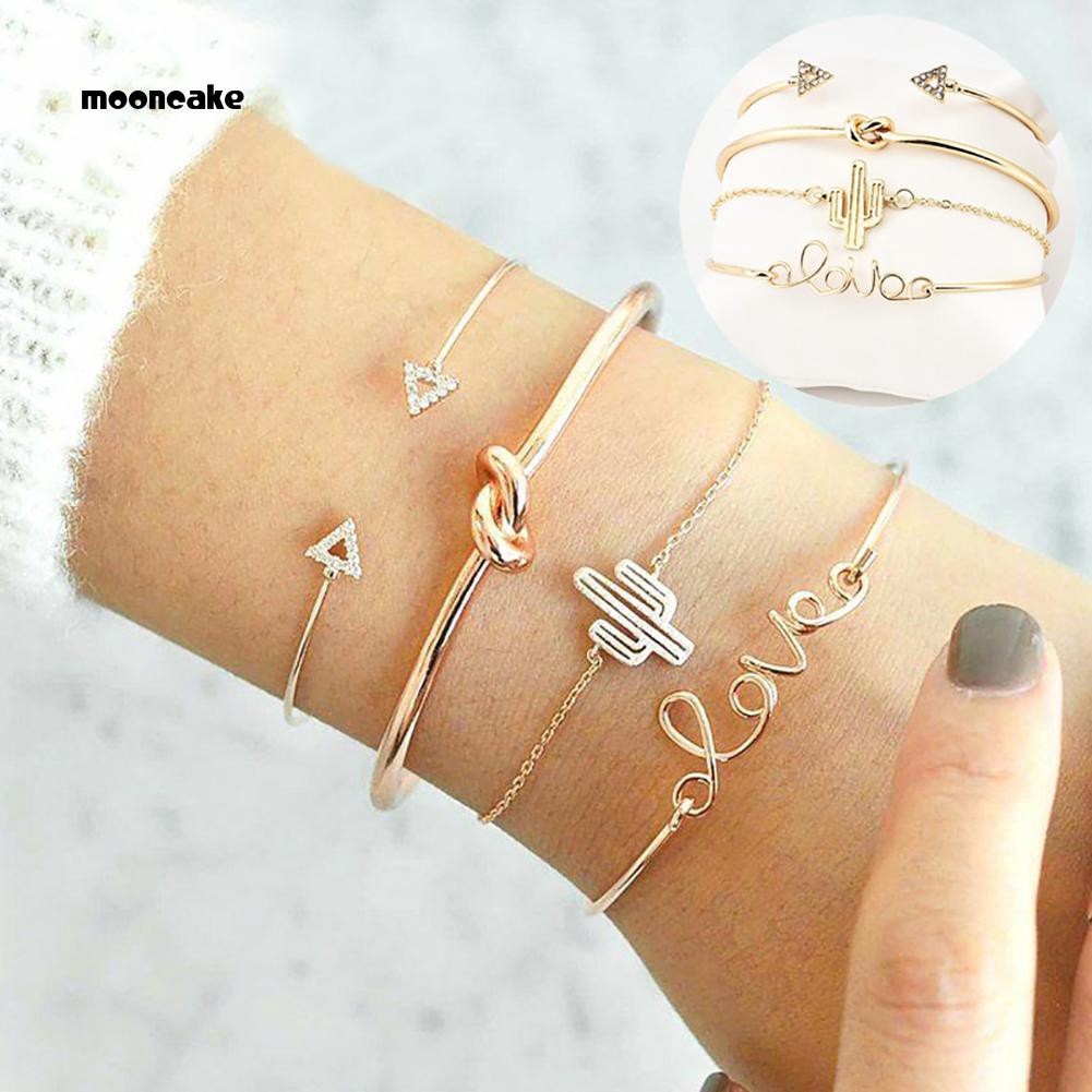 Bộ 4 vòng đeo tay kiểu dáng cây xương rồng xinh xắn