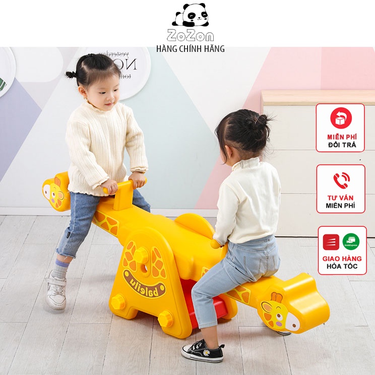 Bập Bênh Đôi Cho Bé Đồ Chơi Vận Động Hình Hươu Đáng Yêu Chất Liệu Nhựa An Toàn Zozon