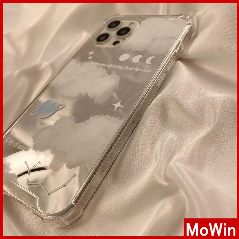 Ốp điện thoại acrylic mặt gương chống sốc mẫu ngôi sao/ mây thích hợp cho iPhone 11 13 Pro Max 12 Pro Max 7 Plus xr