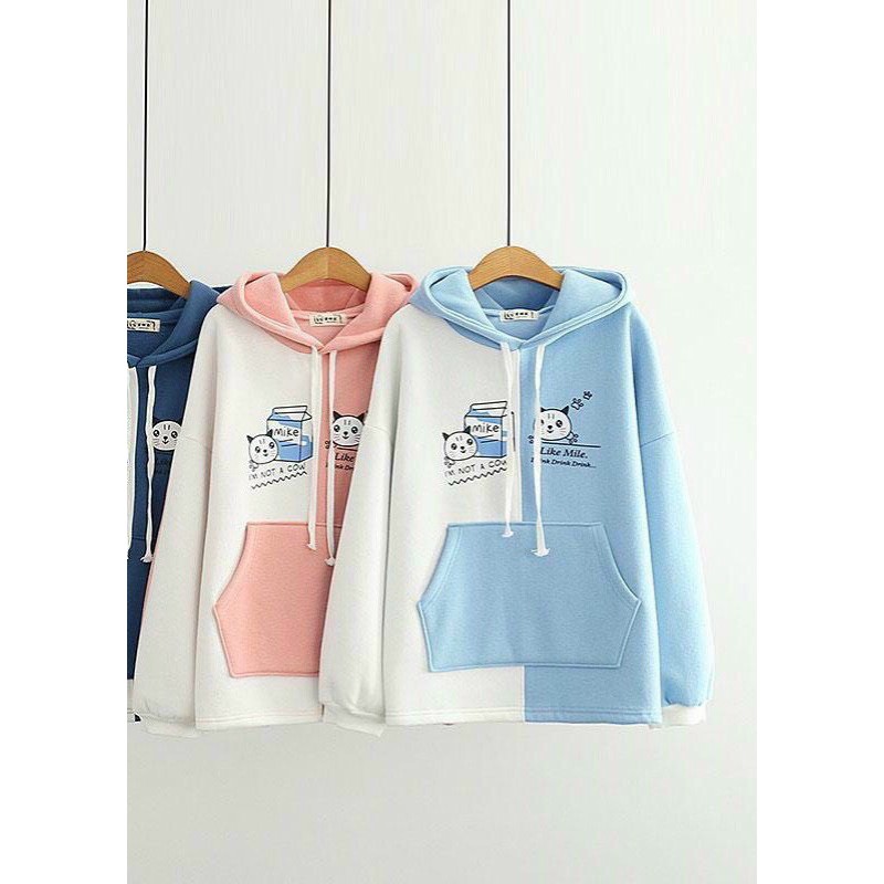 Áo khoác, áo hoodie unisex nam nữ nỉ ngoại mike milk siêu cute năng động thời trang học đường | BigBuy360 - bigbuy360.vn
