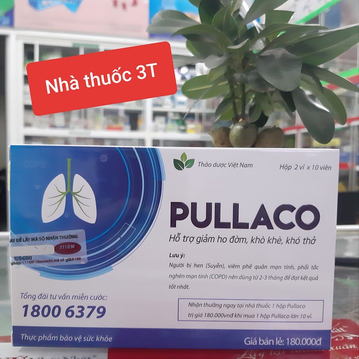 Pullaco- giảm ho, khò khè, khó thở, hỗ trợ giảm nhanh viêm phế quản, phổi.