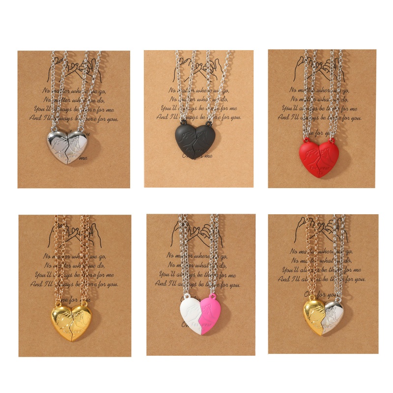 Set 2 Vòng cổ Tình Bạn Mặt Hình Trái Tim Khắc Chữ