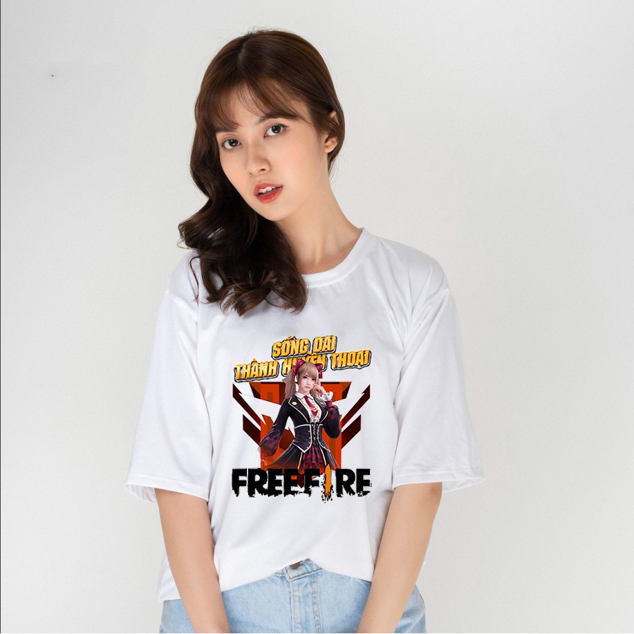 Áo thun tay lỡ form rộng FreeFire Caroline dành cho cả nam và nữ