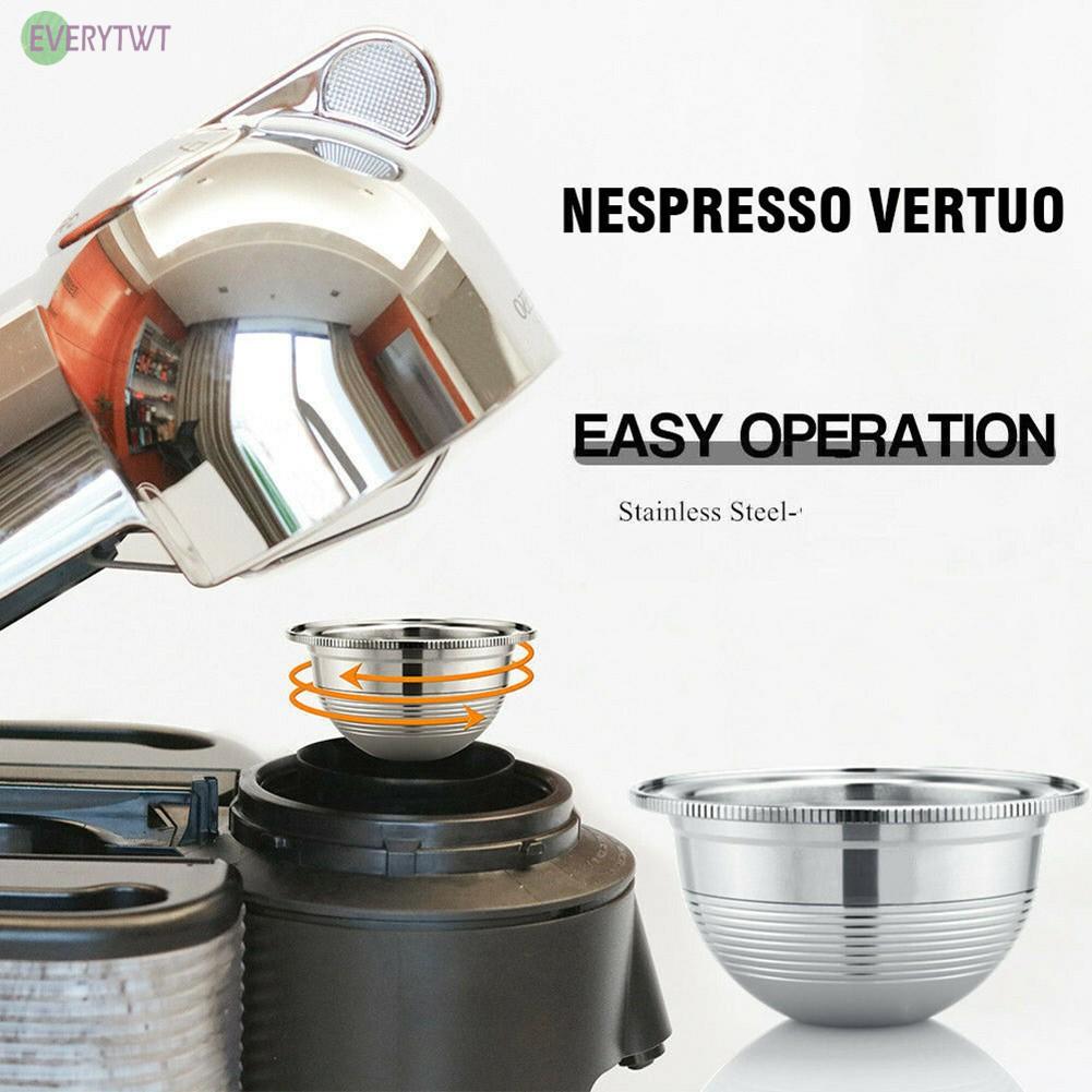 For Nespresso Vertuo Stainless Steel Reusable Refillable Coffee Filter Capsules