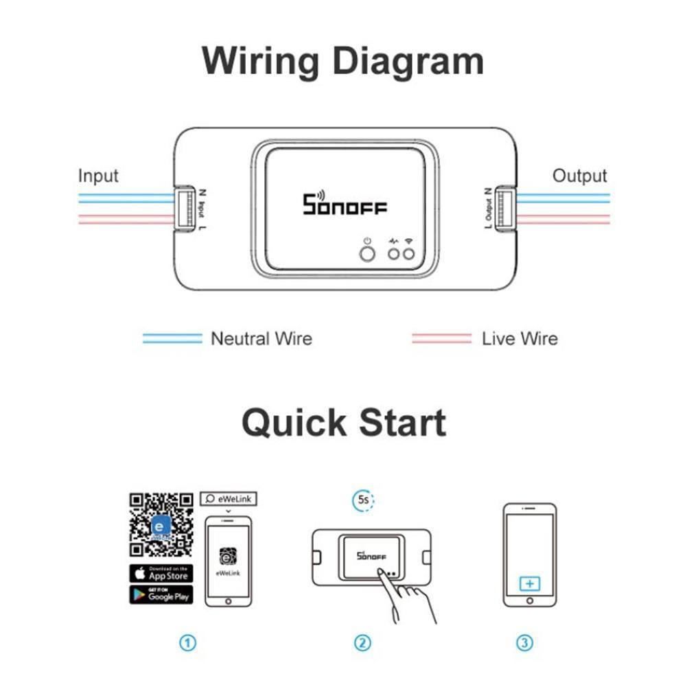 Công tắc thông minh wifi và RF433 Sonoff Basic R3 DIY + Flash Hass