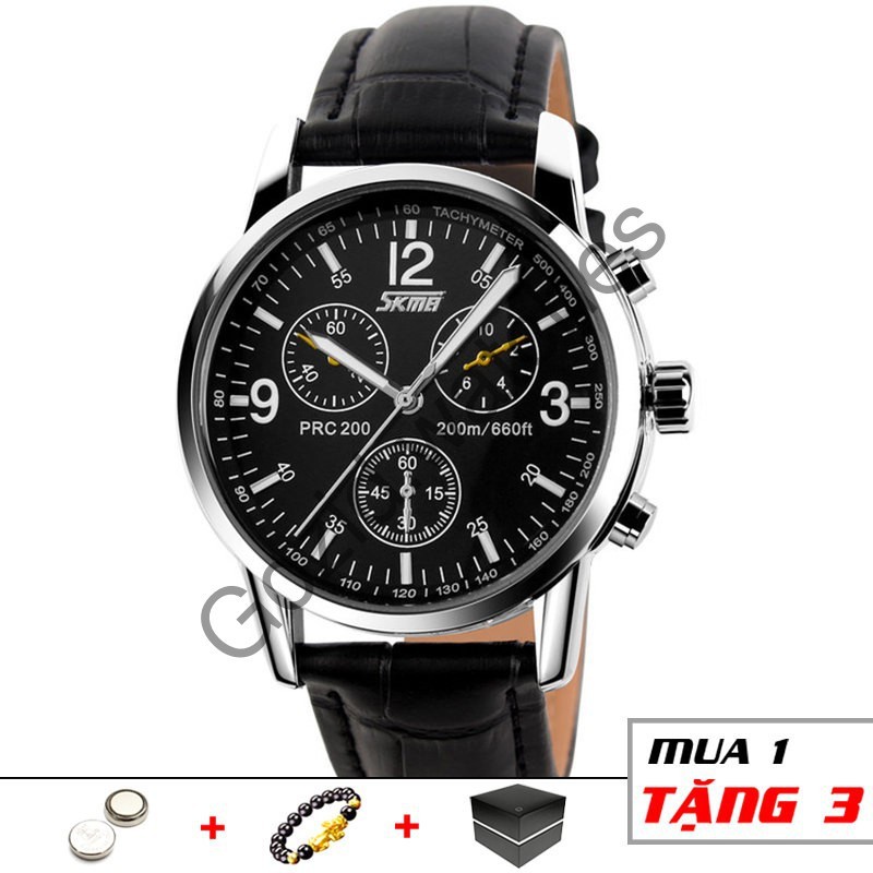 ☃๑Đồng hồ nam dây da cao cấp chống nước SKMEI SM20 -Gozid.watches