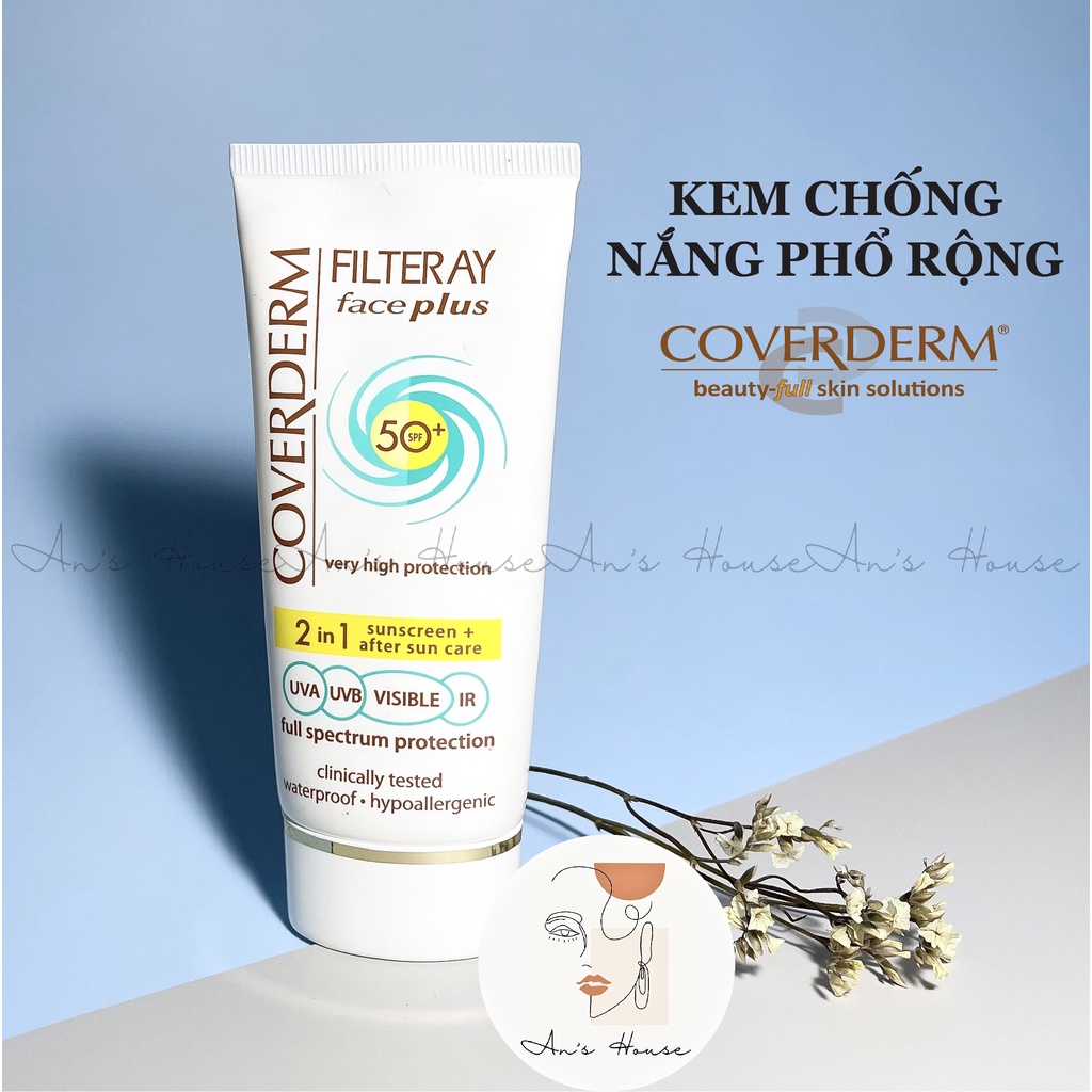 Kem Chống Nắng Phổ Rộng COVERDERM FILTERAY 2IN1 FACE PLUS SPF 50+