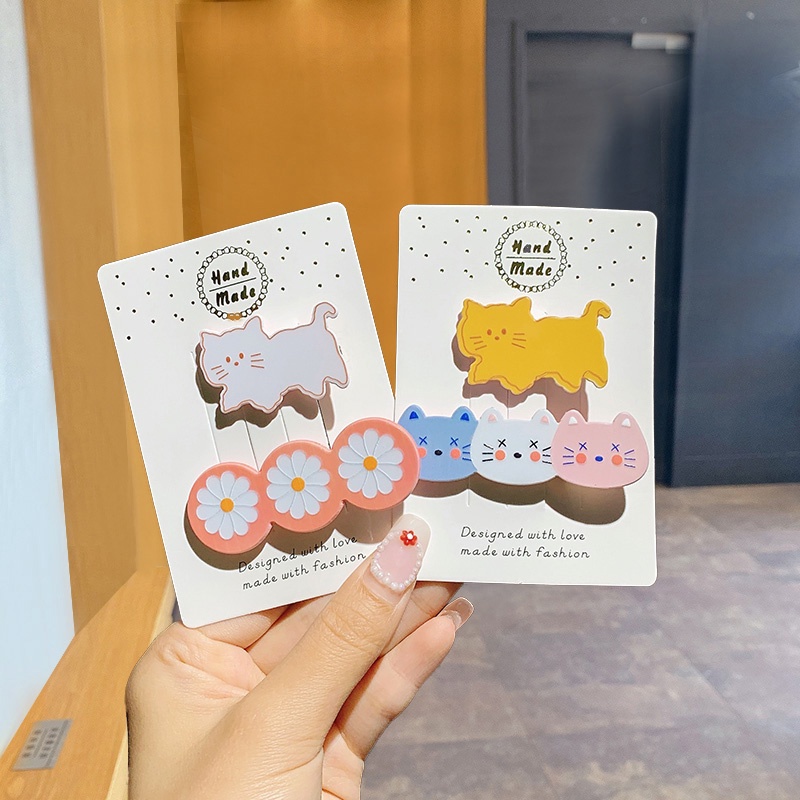 Set 2 Kẹp Tóc Hình Hoa Cúc Nhỏ Dễ Thương Phong Cách Hàn Quốc