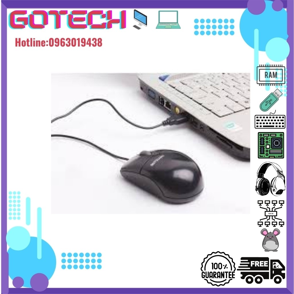 Chuột Máy Tính MITSUMI Sứ Có Dây Cổng USB - Full Box - Mới 100%