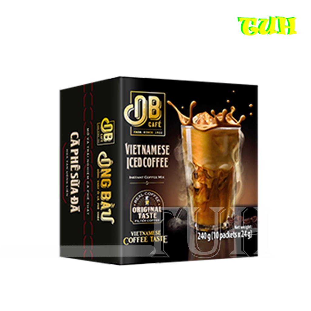 [Hộp 10 Gói 24g]Cà Phê Sữa Đá Ông Bầu, cà phê ob, ob cafe-TUH Store