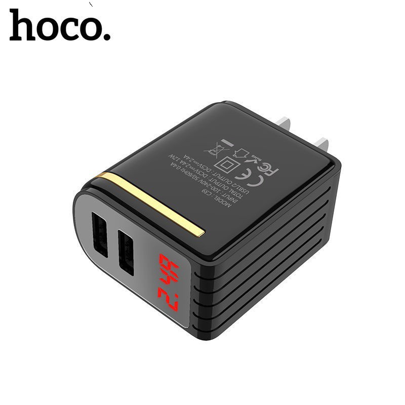 GIÁ SỈ   Cóc Sạc Hoco C39 2 cổng 2.4A Có Led hiển thị dòng điện