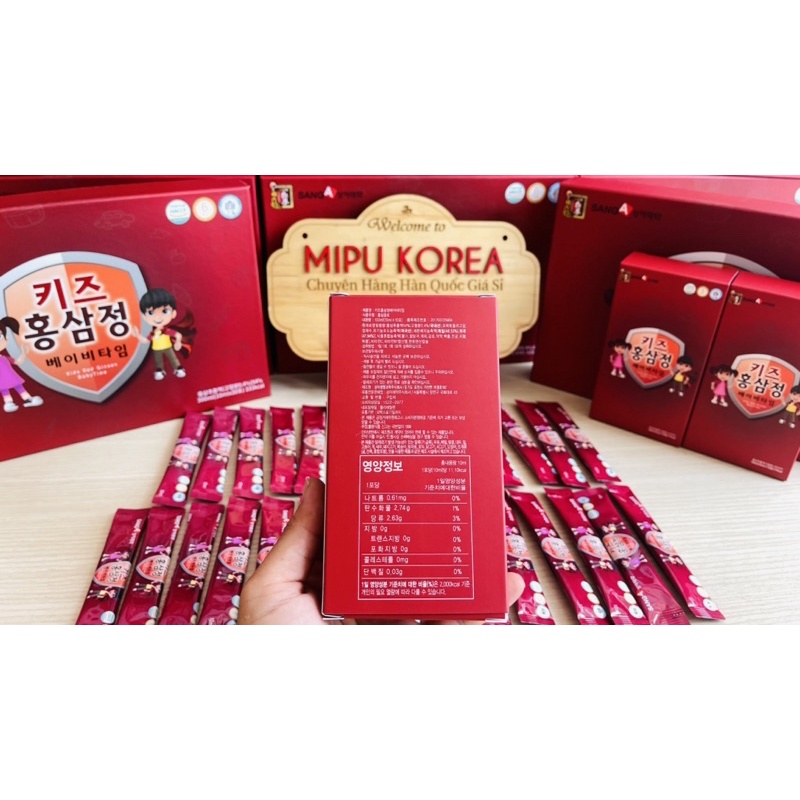 [Mã GROSALE giảm 10% đơn 150K] Baby SangA Nước Hồng Sâm Trẻ Em Hàn Quốc Hộp 30 gói x 10 ml
