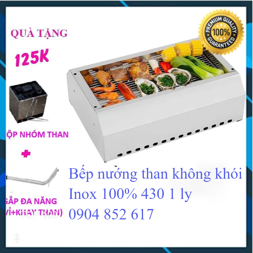 Bếp nướng than hoa không khói INOX 100%, hàng cao cấp