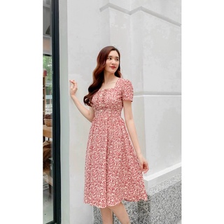 Bán sỉ  váy voan hoa nhí dáng xoè