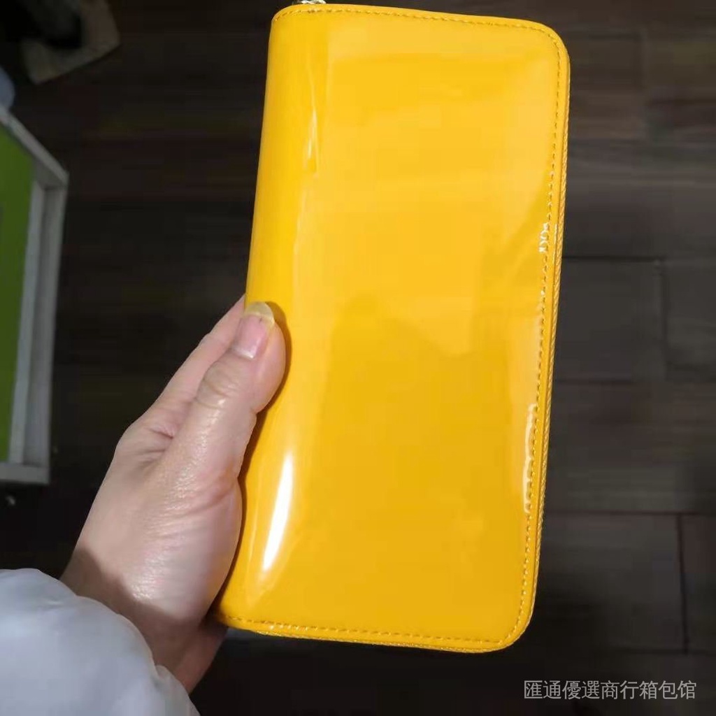 Ví Da Cầm Tay Dáng Dài Cỡ Lớn Màu Vàng Phối Khóa Kéo Thời Trang Cho Nam Và Nữ