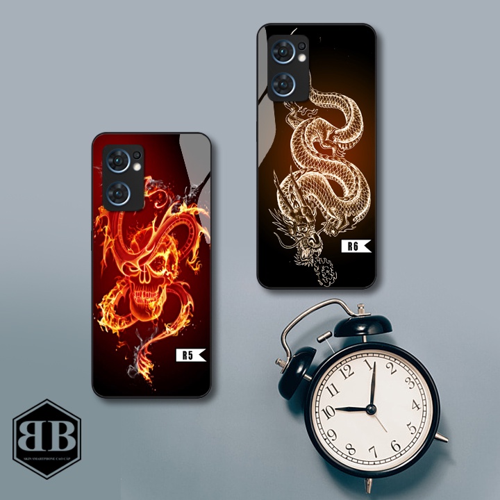 Ốp lưng kính cường lực Oppo Reno 7  hình rồng