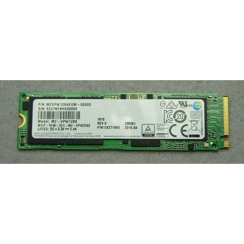 Ổ cứng SSD M2-PCIe 256GB Samsung SM961 NVMe 2280 (OEM 960 PRO)