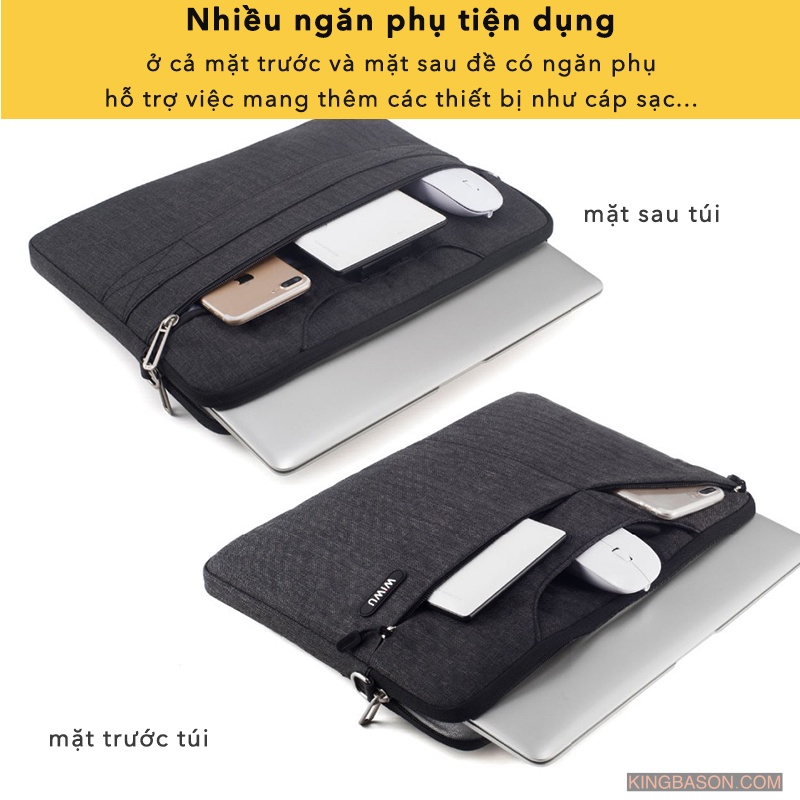 Cặp Túi Đựng Laptop Mácbook SMTech Wiwu Sleeve Case W31 Đủ Kích Thước 13 inch 14 inch 15.6 inch Chống Sốc, Chống Nước