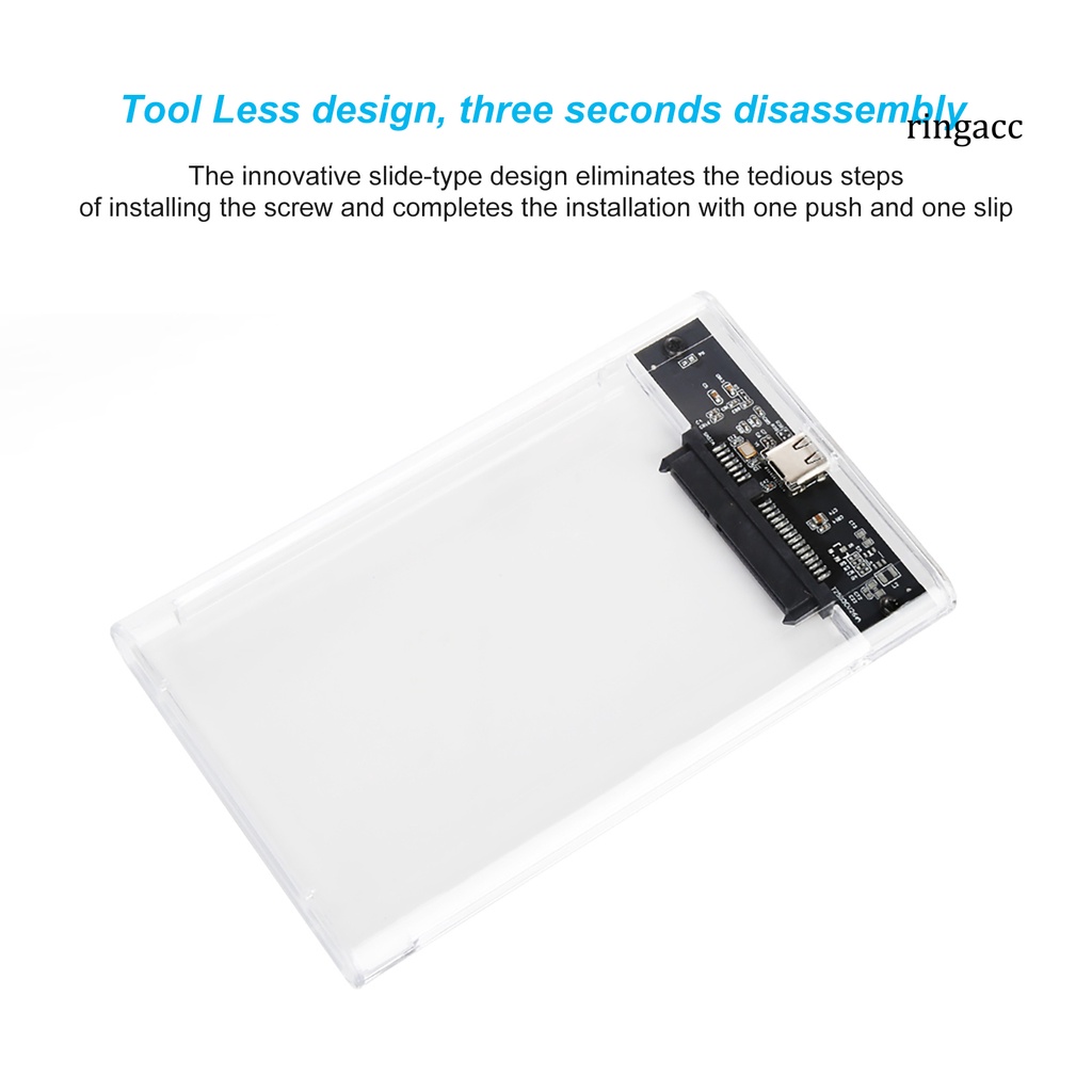 Hộp Đựng Ổ Cứng Ngoài Usb Loại C Trong Suốt 2.5 Inch Ốp | BigBuy360 - bigbuy360.vn