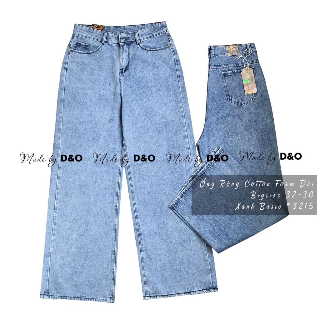 [Big Size] Quần Dài Ống Rộng Xanh Đá - Quần Jean Ống Rộng Size Đại - Lưng Cao Siêu Tôn Dáng | BigBuy360 - bigbuy360.vn
