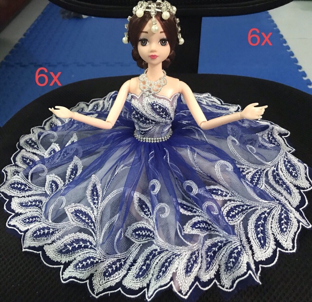 Váy hoặc trọn bộ búp bê váy thiết kế màu xanh