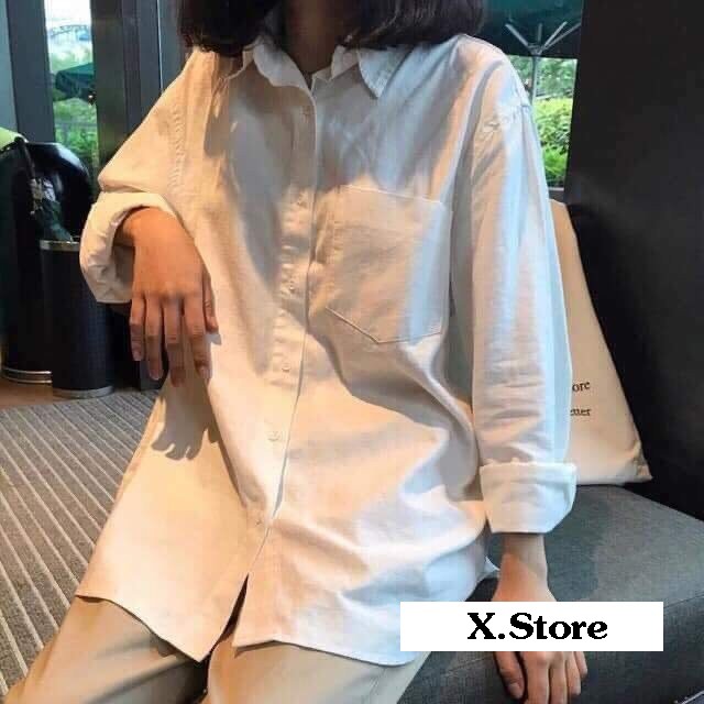 Áo Sơ Mi Trắng /Đen TRƠN DÀI TAY X.Store Nam Nữ Unisex Kèm Ảnh Tự Chụp + Đánh Giá | BigBuy360 - bigbuy360.vn