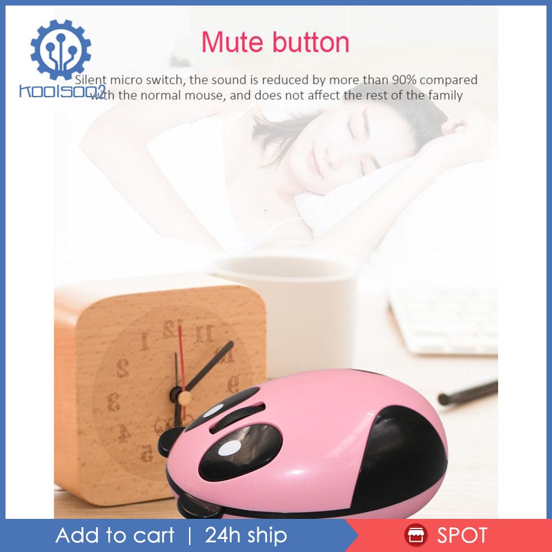 Portable Cute 2.4G Wireless Gaming Mini Mouse Panda 1200 DPI 3 Buttons Pink