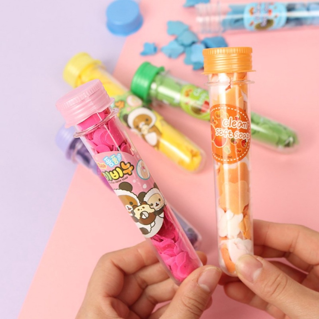 Xà phòng giấy rữa tay xà bông giấy hình cánh hoa nhỏ gọn dễ dàng mang theo diệt khuẩn 99% phòng tránh dịch bệnh