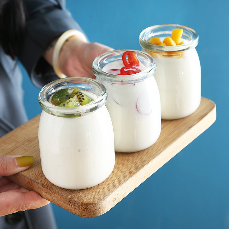 Hũ thủy tinh làm sữa chua Yogurt có nắp đậy 100ml | BigBuy360 - bigbuy360.vn
