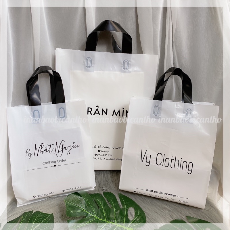 [HÀNG CHUẨN] 5 KG in túi nilon theo yêu cầu, túi trong suốt pe HD Pe hàng bóng dẻo dai dùng cho các shop cao cấp