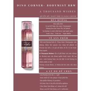 Body mist a thousand wishes - xịt thơm toàn thân bath and body works