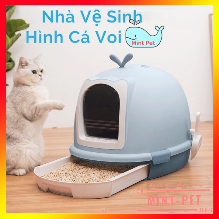 Nhà Vệ Sinh Khay Rút Đáy Hình Cá Voi Xinh #MintPet