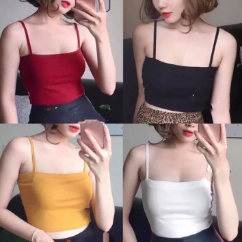 Áo 2 dây cotton dây sợi bún nhiều màu [Clip]