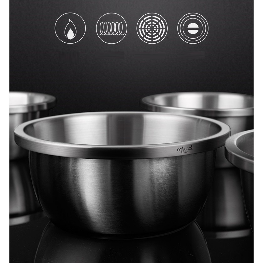 Bộ Thau Rổ Inox 304 - Onlycook