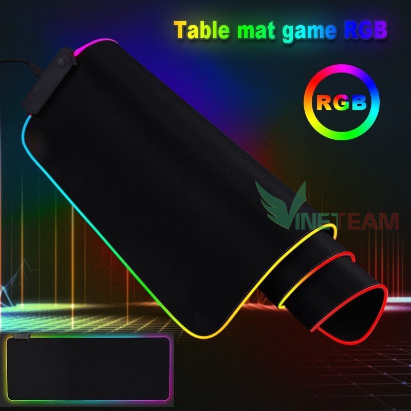 Bàn Di Chuột Cỡ Lớn với led RGB nhiều màu, Lót Chuột Pad RGB Loại Lớn 80x30x0.4cm,bàn di chuột cả bàn phím và chuột
