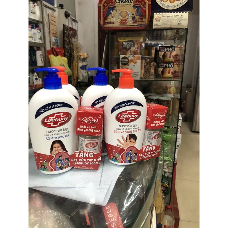 Nước rửa tay Lifebuoy chai 500g tặng gel rửa tay khô 100ml