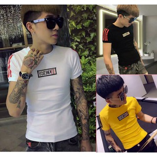 ÁO THUN NAM CAO CẤP VAI PHỐI SỌC THÊU NGỰC ÁO