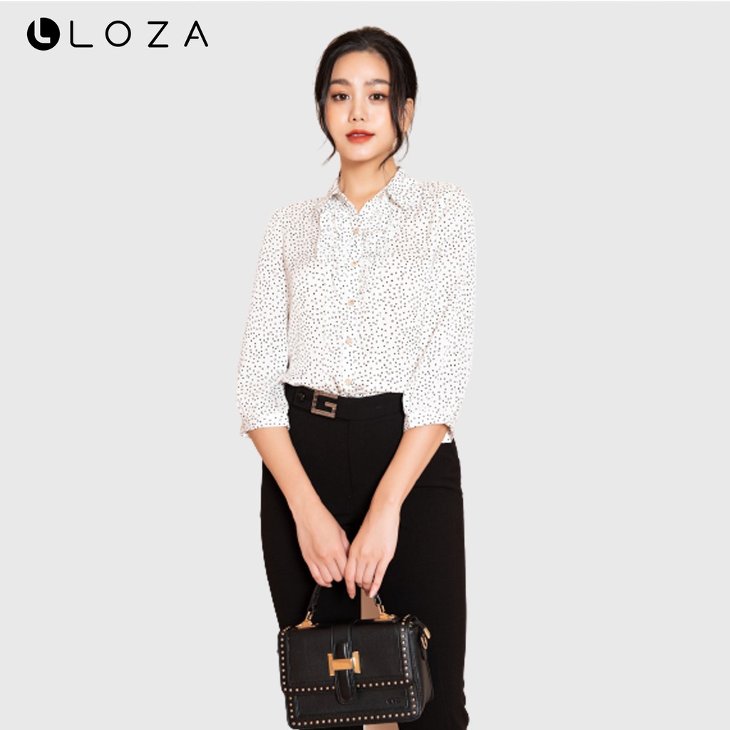 [Mã FASHIONMALLT4 giảm 15% đơn 150k] Áo sơ mi chấm bi LOZA LS12016