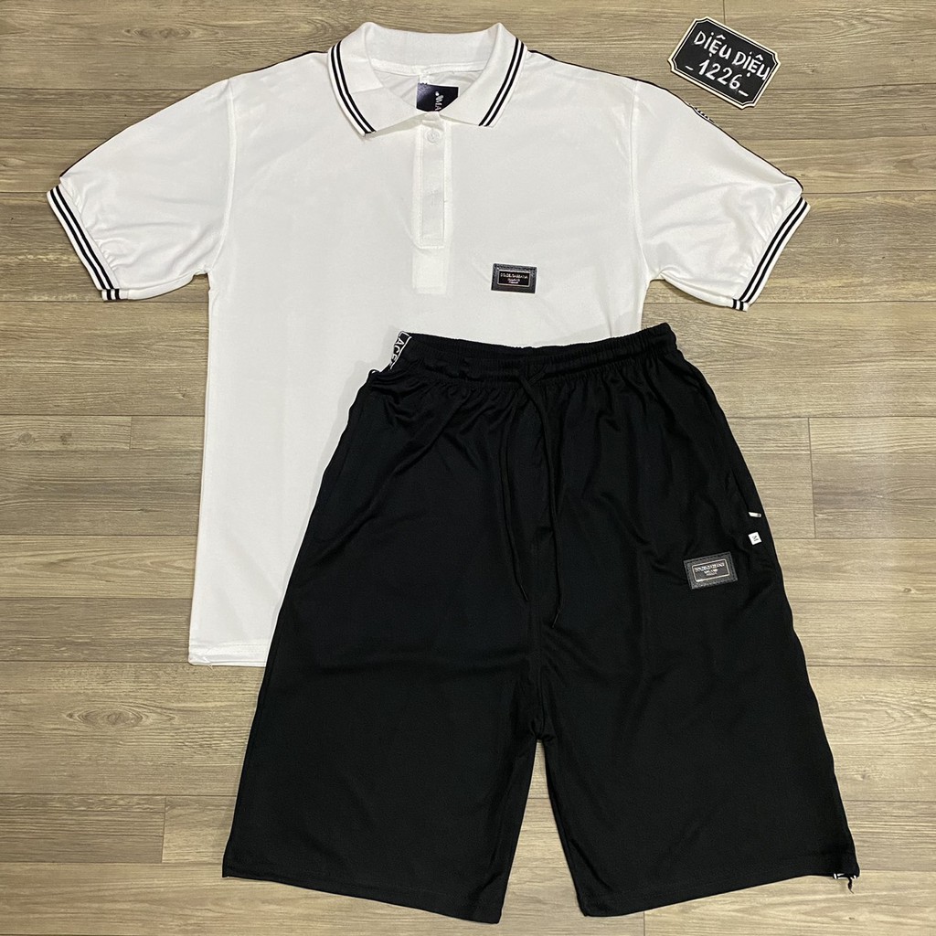 BỘ ĐỒ NAM BỘ HÈ NAM THỂ THAO CỔ BẺ VIỀN TRẮNG TAG SẮT kèm ảnh thật | BigBuy360 - bigbuy360.vn