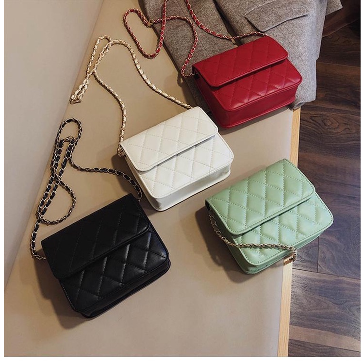 Túi đeo vai hình vuông mini chất lượng cao phong cách Pháp thời trang cho nữ