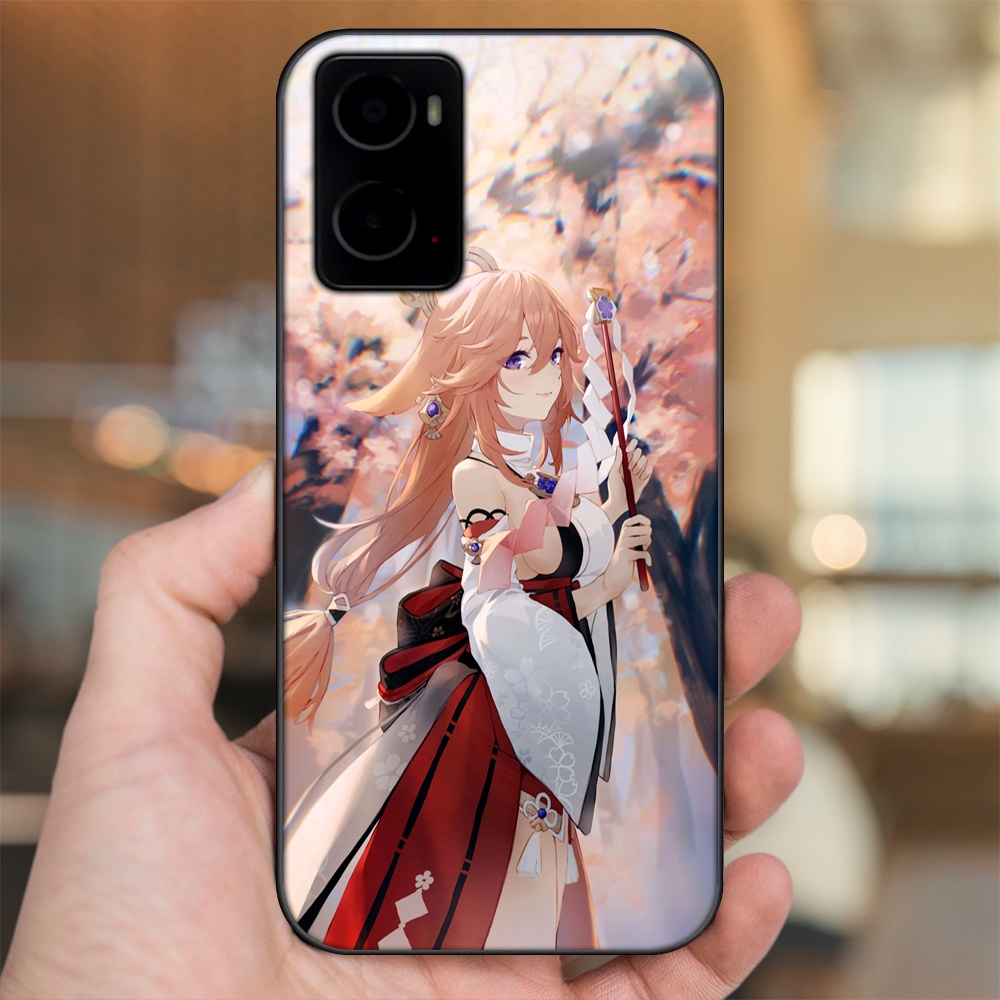 Ốp lưng Oppo A76 viền đen in hình Yae Miko Genshin Impact