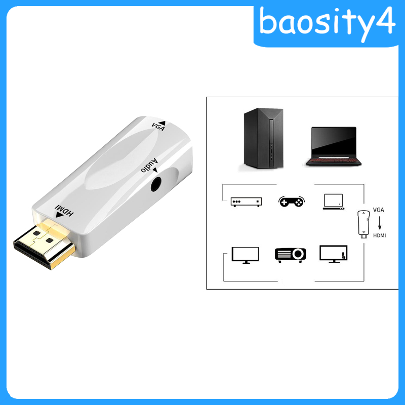 (Baosity4) Mini To Vga Adapter Easy To Use For Desktop Pc Monitor Chromebook